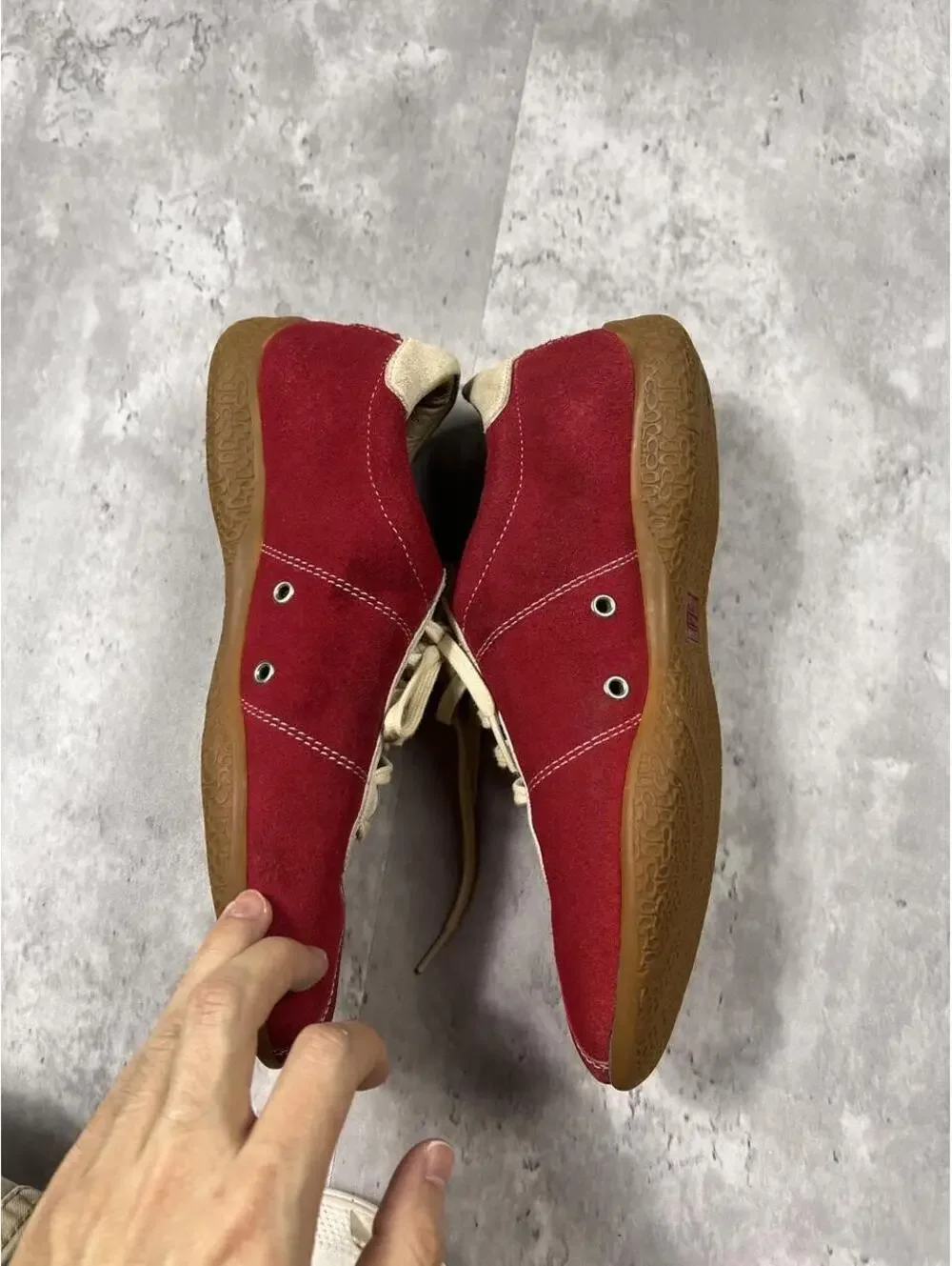Coach Serena Sneakers Red Suede Leather Gum Sole Women’s 9.5